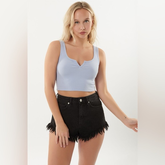 💖(2 for $15)💖 Garage Naomi Notch Front Tank in Baby Blue - Picture 7 of 8